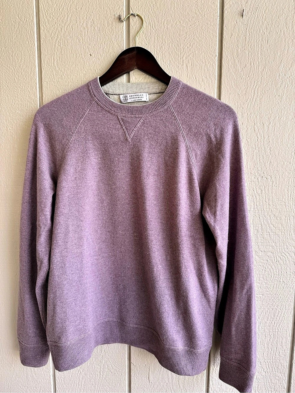 Brunello Cucinelli Wool Cashmere Silk Sweater Purple Men's 48 Italy